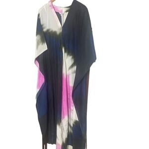 TUCKER KAFTAN‎ INK TIE DYE IN SILK COTTON NWT  SIZE S